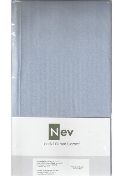 Nev Penye Çarşaf Fitted Mavi 120x200+30