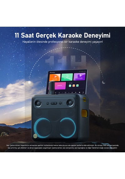 Ikarao Break X2 600 W Partybox Hoparlör Karaoke Seti + Stand