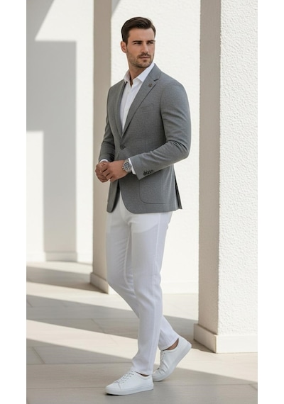 Plus Scorpion Ck089 Erkek Slim Fit Blazer Ceket Tek Düğmeli Çift Yırtmaçlı Torba Cepli Yarım Astarlı Gri Plus Scorpion Ck089 Erkek Slim Fit Blazer Ceket Tek Düğmeli Çift Yırtmaçlı Torba Cepli Yarım Astarlı Gri