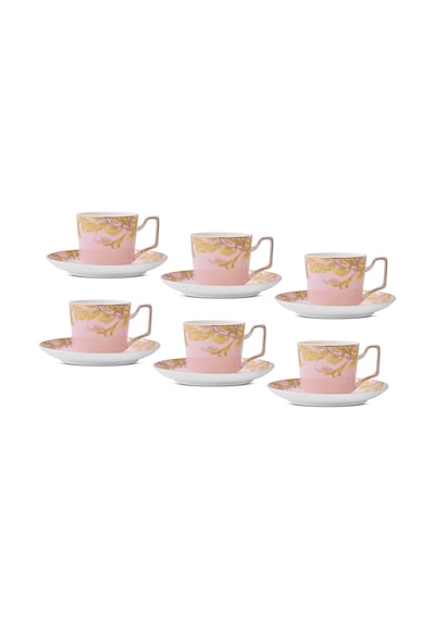 Aryıldız Peony 12 Parça 6 Kişilik Kahve Fincan Takımı Pembe 120 Ml Çok Renkli