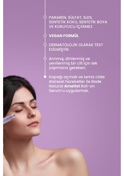 Bade Natural Ametist Roll On  Yüz Masaj Serumu 10 ML
