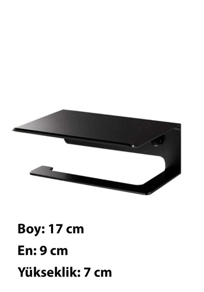 Metal Tuvalet Kağıdı Tutucu Siyah