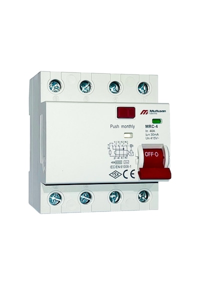 Mutlusan Mrc06-403040 4p 6ka Ac 40a 30ma Kaçak Akım Koruma Rölesi