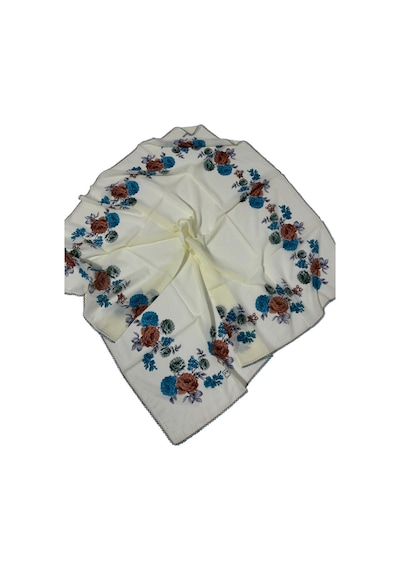 Eripek Oyalı Pamuk Yazma - 90 X 90 - 90 X 90 / Krem Krem