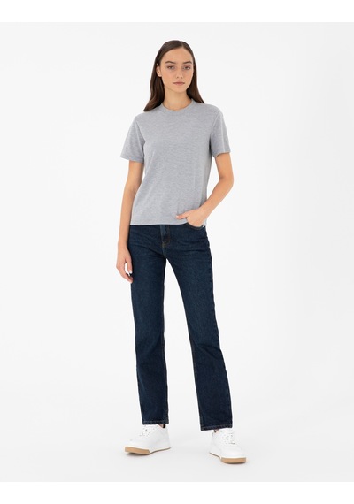 Pierre Cardin Kadın Gri Melanj Tişört 50288572-vr086 Gri Melanj