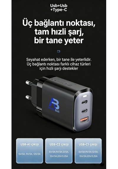 Apollobell Chp01-007 65w Gan Pro + Şarj Aleti