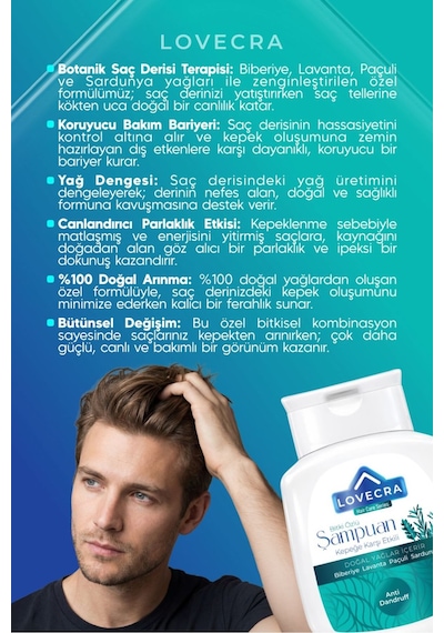 Kepekli Saçlar İçin Şampuan Biberiye Lavanta Paçuli Sardunya Yağı Bitki Özlü Bakım 290 Ml Tüm Saç Tipleri