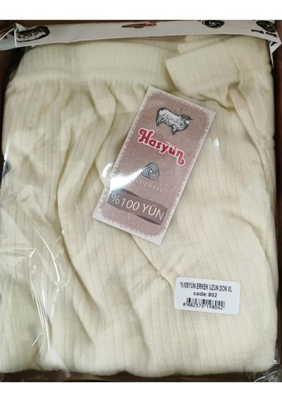 Hasyün Erkek %100 Yün Uzun Don İçlik 1001e - 1 Adet Ekru