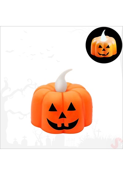 Halloween Bal Kabağı Led Mum, 5cm X 1 Adet 0-99