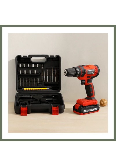 Bezos 24w Şarjlı Matkap Seti 1350 Rpm Çantalı Kırmızı Bezos1