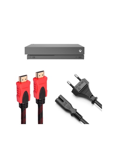 Xbox One X Güç Kablosu Ve Örgülü Hdmi Kablo Set Xbox Aksesuar