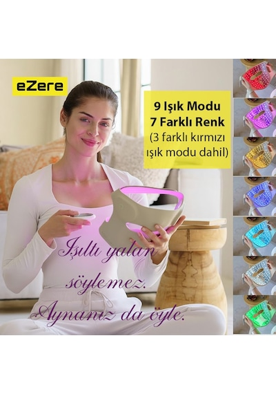Ezere Yüz İçin Şarjlı 9 Modlu Kızılötesi & Kırmızı Işık Terapisi Maskesi 480 Boncuklu Led Cilt Bakım Masajı, Ev Tipi Işık Terapisi Krem