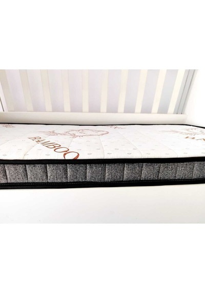 Kapitoneli 70x120x10 Soft Bamboo Bebek Yatağı Bmb-009 Beyaz