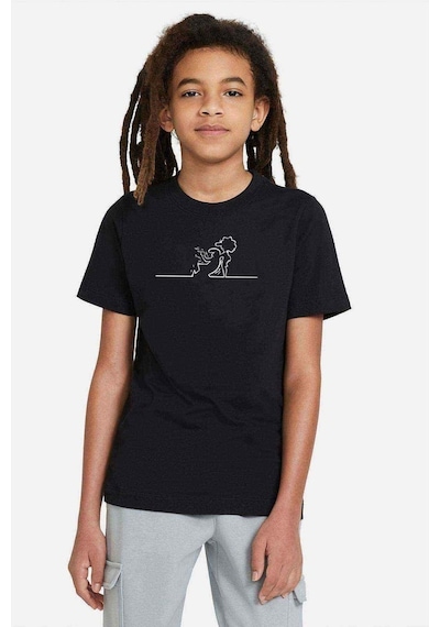 Tshirthane La Linea Trt Cizgi Adam Kadın Baskılı Unisex Çocuk Siyah Tshirt