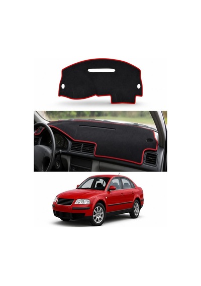 Volkswagen - Passat B5 1996-2005 Uyumlu Torpido Koruma Kılıfı - Kırmızı Şeritli