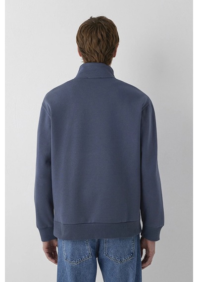 Mavi Erkek Yarı Fermuarlı Basic Sweatshirt M0s10278 Ombre Mavi