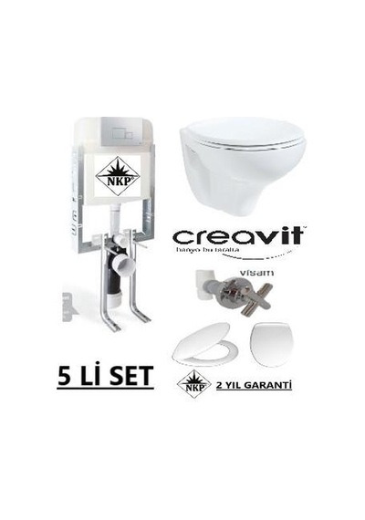 Nkp Gömme Rezervuar + Ara Kesme + Tp320 Creavit Asma Klozet + Akd