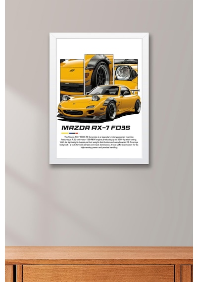Mazda Rx-7 Fd3s Çerçeveli Tablo - Mazda Car Poster