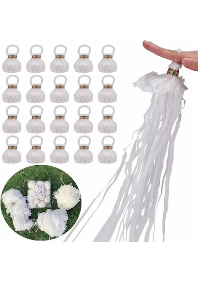 10 Adet Beyaz Düğün Konfeti - Gelin Damat Çıkışı, Nikah Ve Düğün Törenleri, Organizasyon İçin Kağıt Konfeti Süsü