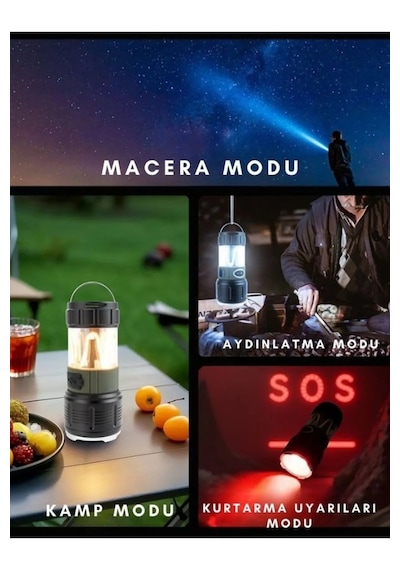 Wıson Ws-705 Çok Fonks Kamp Lambası, Şerit Led Işıklı, El Feneri