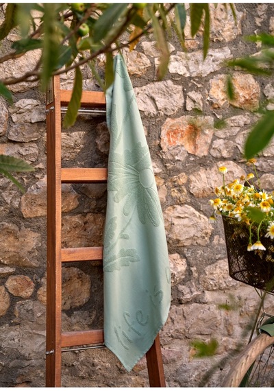 Bella Maison Daisy Jakarlı Plaj Havlusu Yeşil 90x160 Cm Yeşil