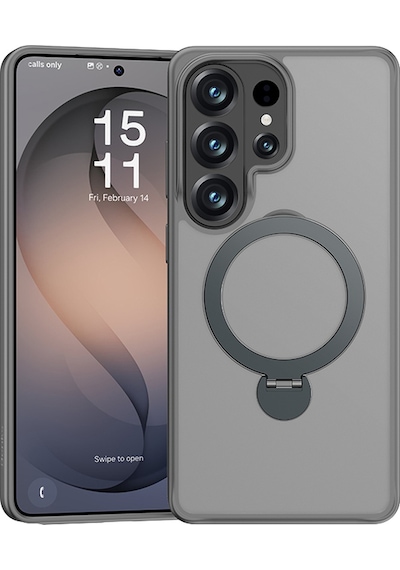 Galaxy S26 Ultra Uyumlu Kılıf M-safe Şarj Özellikli Benks Standlı Mist Protective Kapak Gri Gri