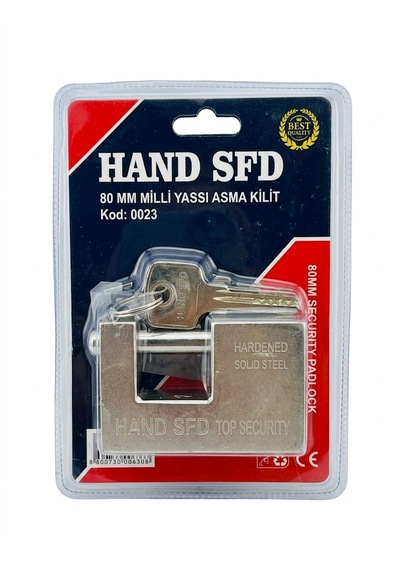 Hand Sfd Milli Yassı Asma Kilit 80 Mm Sertleştirilmiş Masif Çelik Güvenli