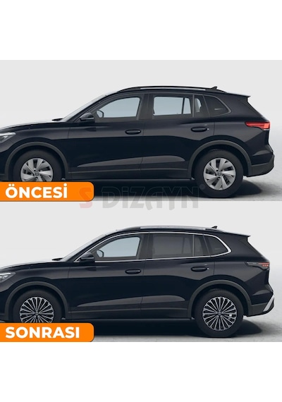 S-dizayn Vw Tiguan 3 Krom Cam Çerçeve Seti 10 Prç. 2024 Üzeri A+ Kalite