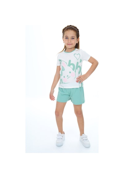 Toontoy Kids Toontoy Kız Çocuk Garnili Tavşan Baskılı Şortlu Takım Yeşil Toontoy Kids Toontoy Kız Çocuk Garnili Tavşan Baskılı Şortlu Takım Yeşil