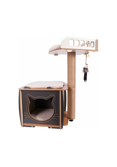 Pati Homes XL Lal Yataklı Kedi Tırmalama Evi 85 x 38 x 38 CM