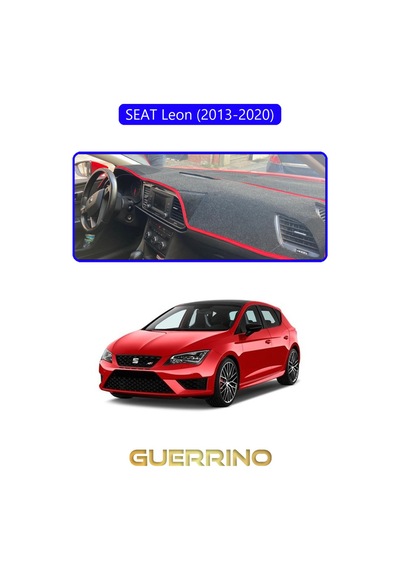 Seat Leon 2013-2020 Torpido Koruma Halısı Mavi Kenar