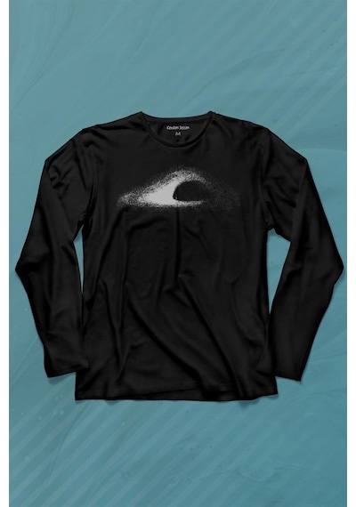Kara Delik Uzay Zaman Galaksi Karadelikler Cosmos Kümesi Uzun Kollu Tişört Baskılı T-shirt 001