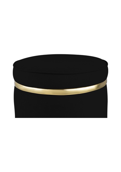 Zerafet Gold Kaplama Luxery Puf-siyah Babyface Kumaş Pofuduk Oturma Pufu&makyaj Pufu&bench