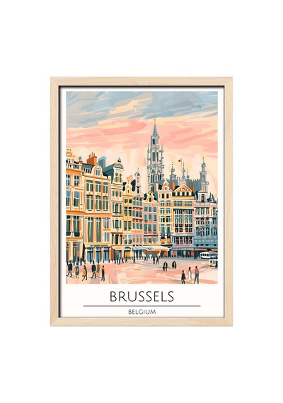 Brussels Belgıum Ahşap Çerçeveli Dekoratif Duvar Tablosu Ahşap 01