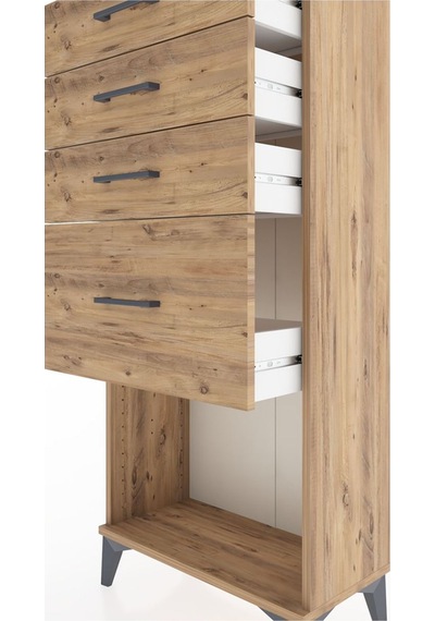 Hyperion Dolap 4 Çekmeceli 60x44x134 Çam-çam Çam