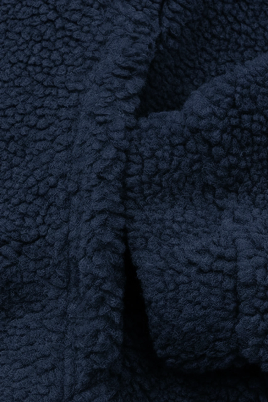 Genius Store Genıus Store Erkek Kapüşonlu Polar Sherpa Kuzu Kumaş İçi Şardonlu Kapüşonlu Sweatshırt Sherpa-kap Lacivert