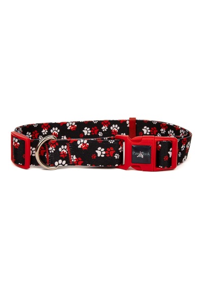Design Köpek Boyun Tasması Geri Dönüştürülmüş Malzeme, Ayarlanabilir, Tüy Toplamaz, D-halkalı, Emniyet Tokalı, Küçük & Büyük Irklar İçin, Recycled Boyun Tasması Kırmızı Pati L