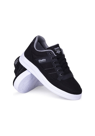 Ghattix Erkek Keten Sneaker Yazlık Mevsimlik Ayakkabı Siyah