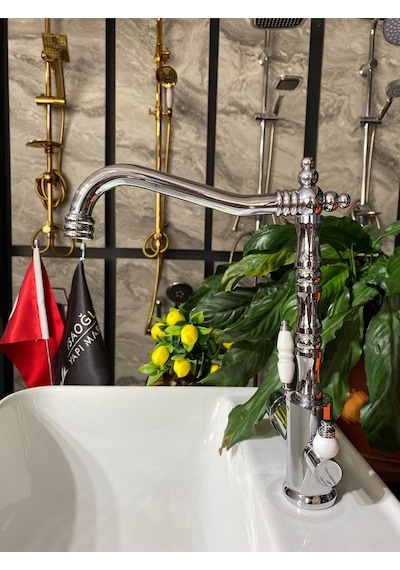 İsaoğlu Yapı Zen Design Rustik Arıtmalı Mutfak Bataryası 3 Yollu Evye Musluğu Arıtmalı Batarya Gümüş
