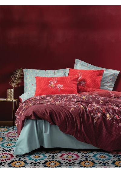 Cotton Box Feminen Çift Kişilik Nevresim Takımı Showy Yeşil