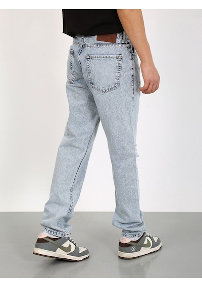 Baggy Diz Yırtık Buz Mavi Jean-buz Mavi - 30 Buz Mavi