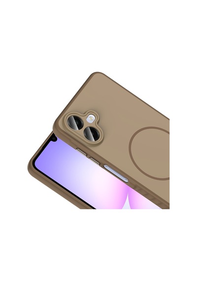 Galaxy Uyumlu A07 Kılıf M-safe Şarj Özellikli Zore Tea Kapak - Gold Altın