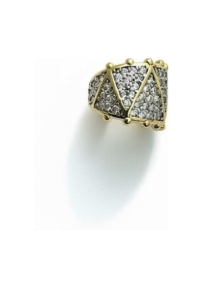 Earcuff Sıkıştırmalı Çelik Kıkırdak Küpe Üçgen Desenli Zirkon Taşlı Altın Renk