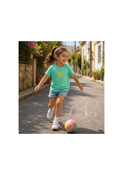Tuffy Kids Kız Çocuk Güneş Baskılı Kısa Kollu Tişört Mint