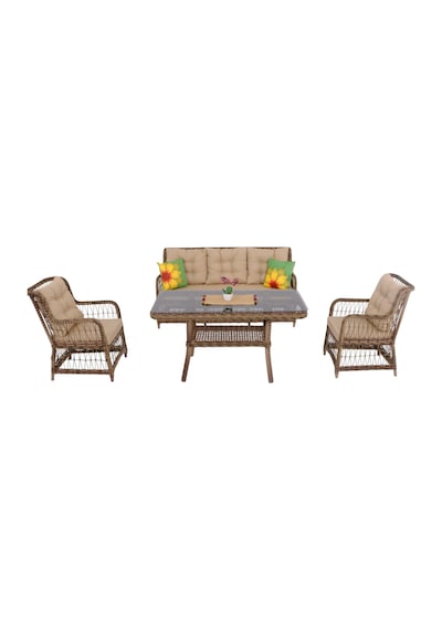 Lavida Bahçe Oturma Takımı Rattan Bahçe Balkon Takımı 3+1+1 Ve Sehpa Diğer
