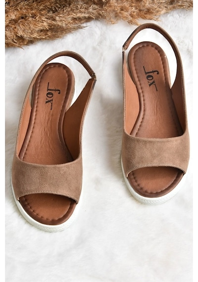 Fox Shoes Kahverengi Süet Kadın Sandalet K674300602