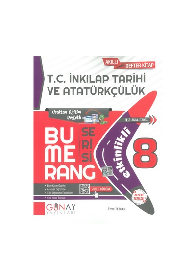 Günay 8. Sınıf Bumerang T.C. İnkılap Tarihi ve Atatürkçülük Etkinl
