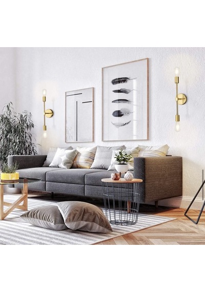Burenze Modern Tasarım Eskitme Gold Sarı Duvar Aplik