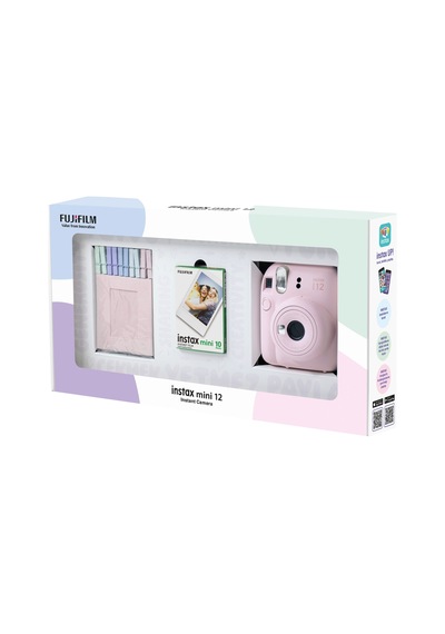 Fujifilm Instax Mini 12 Fotoğraf Makinesi + 10'lu Film + Mandal  Pembe
