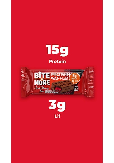 Bite&more Protein Waffle 55 Gram X 12 Adet Vişne